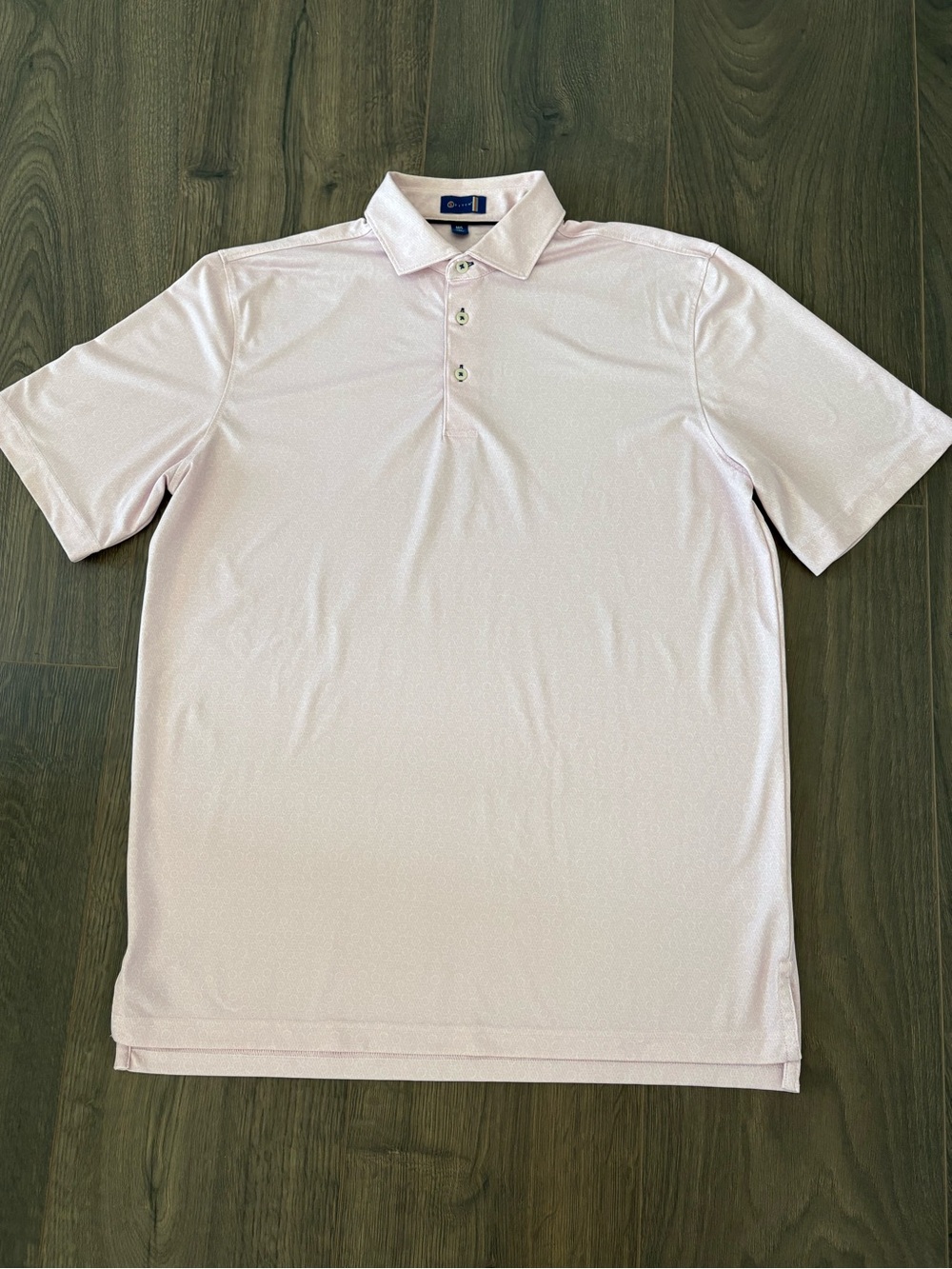 STITCH Pink Geometric Performance Golf Polo Men’s M/L Made in Peru Luxury